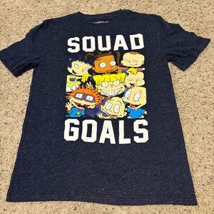 Nickelodeon Men’s Navy Blue Rugrats 'Squad Goals' T-Shirt Pre-Owned Small